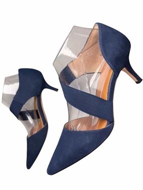 Corso Como‎ Denice Navy Suede D’Orsay Kitten Heel Pumps 7.5